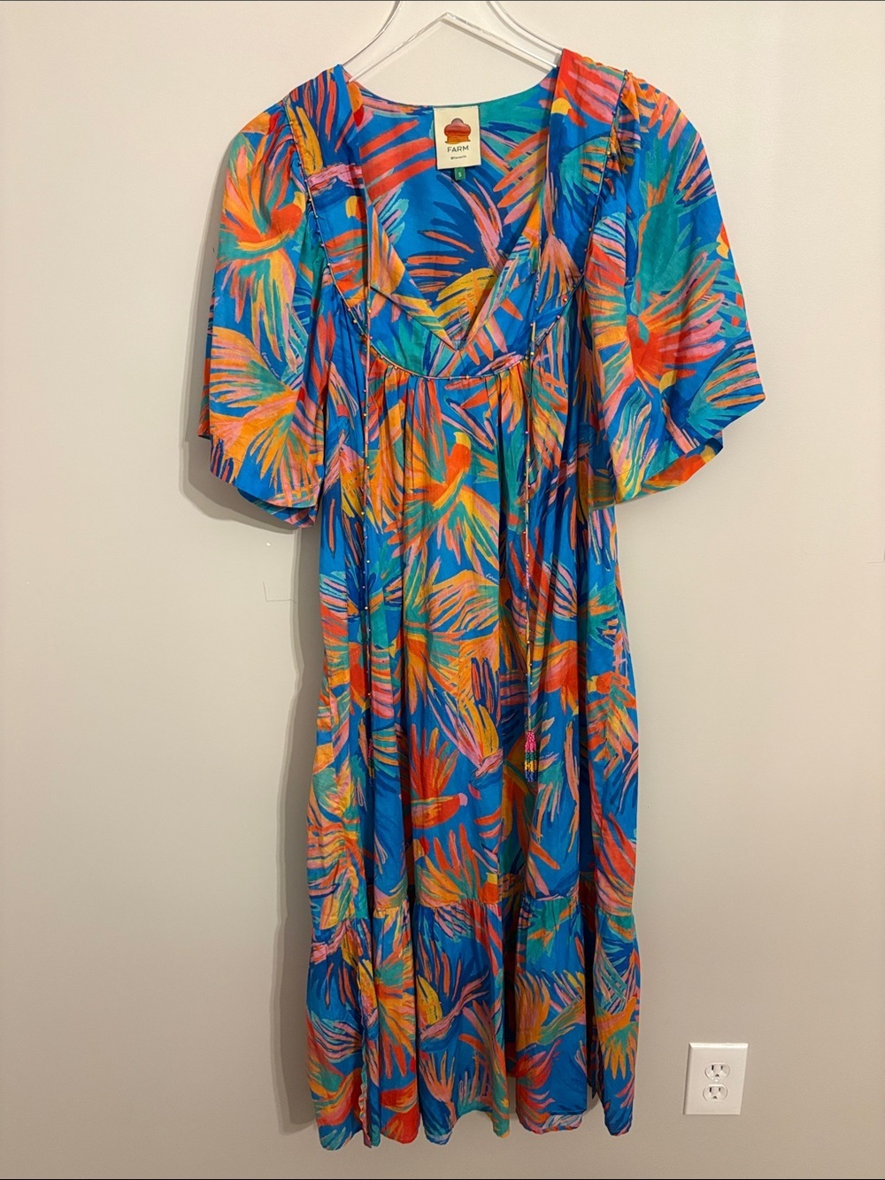 Farm Rio Painted Birds Maxi Dress